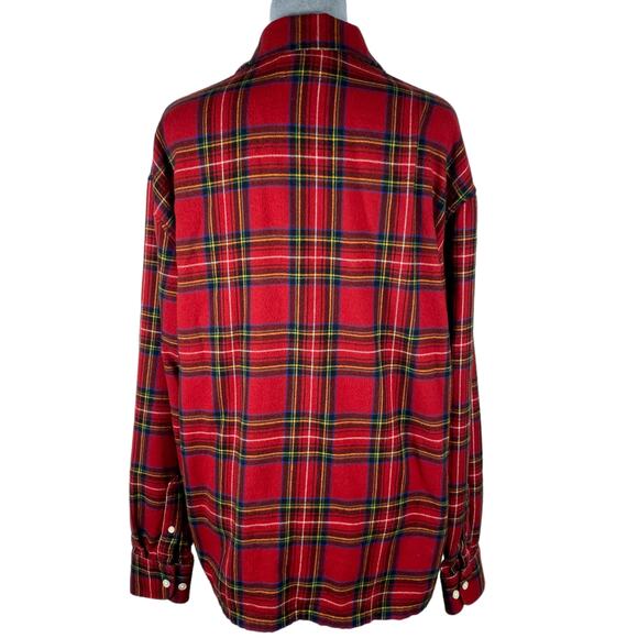 Abercrombie Flannel Pajama Shirt Women's Large Red Plaid Sleep Top Soft A&F - Picture 2 of 8